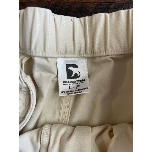 Bear Bottom Chino Shorts khaki 7” Large Stretch Mens - Picture 2 of 9
